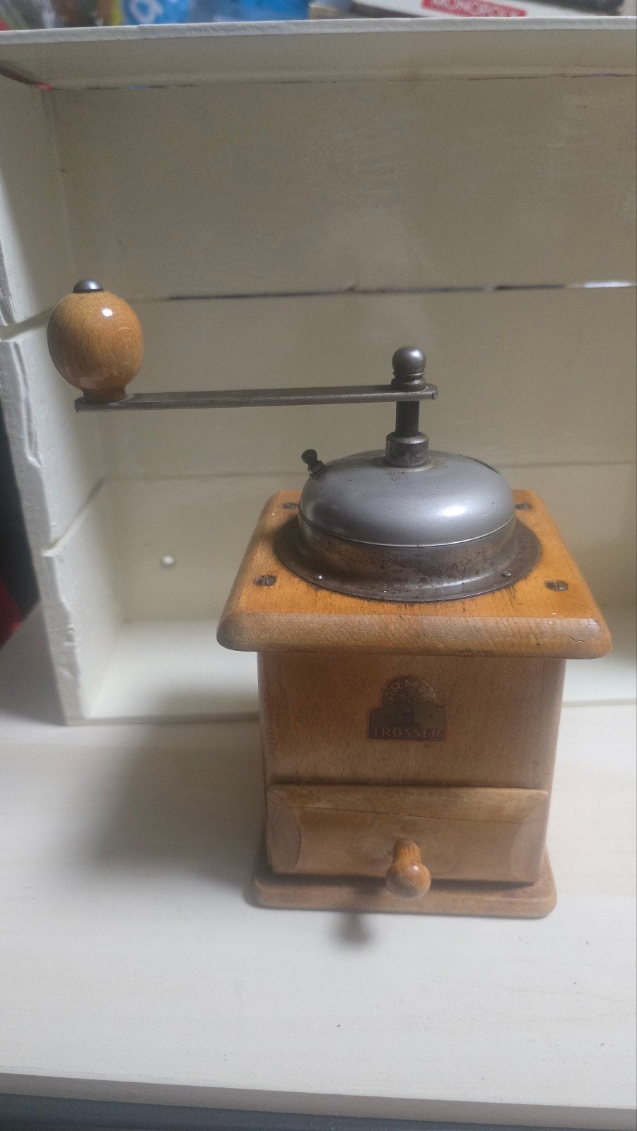 Vintage Trosser Koffiemolen - Houten Handmolen, Ophalen of Verzenden