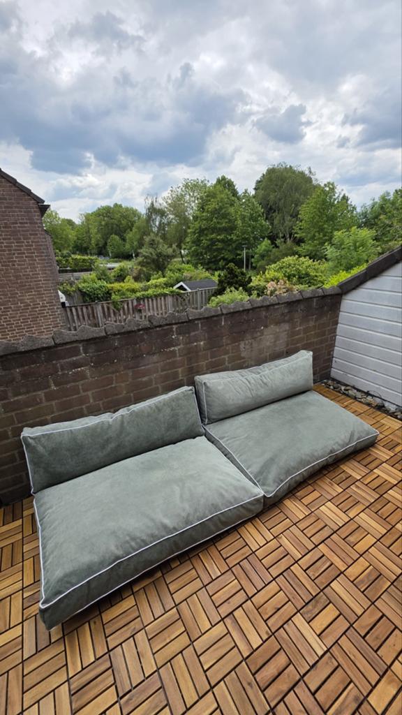 Pallet kussens voor op terras, Ophalen, Overige materialen, 2 zitplaatsen