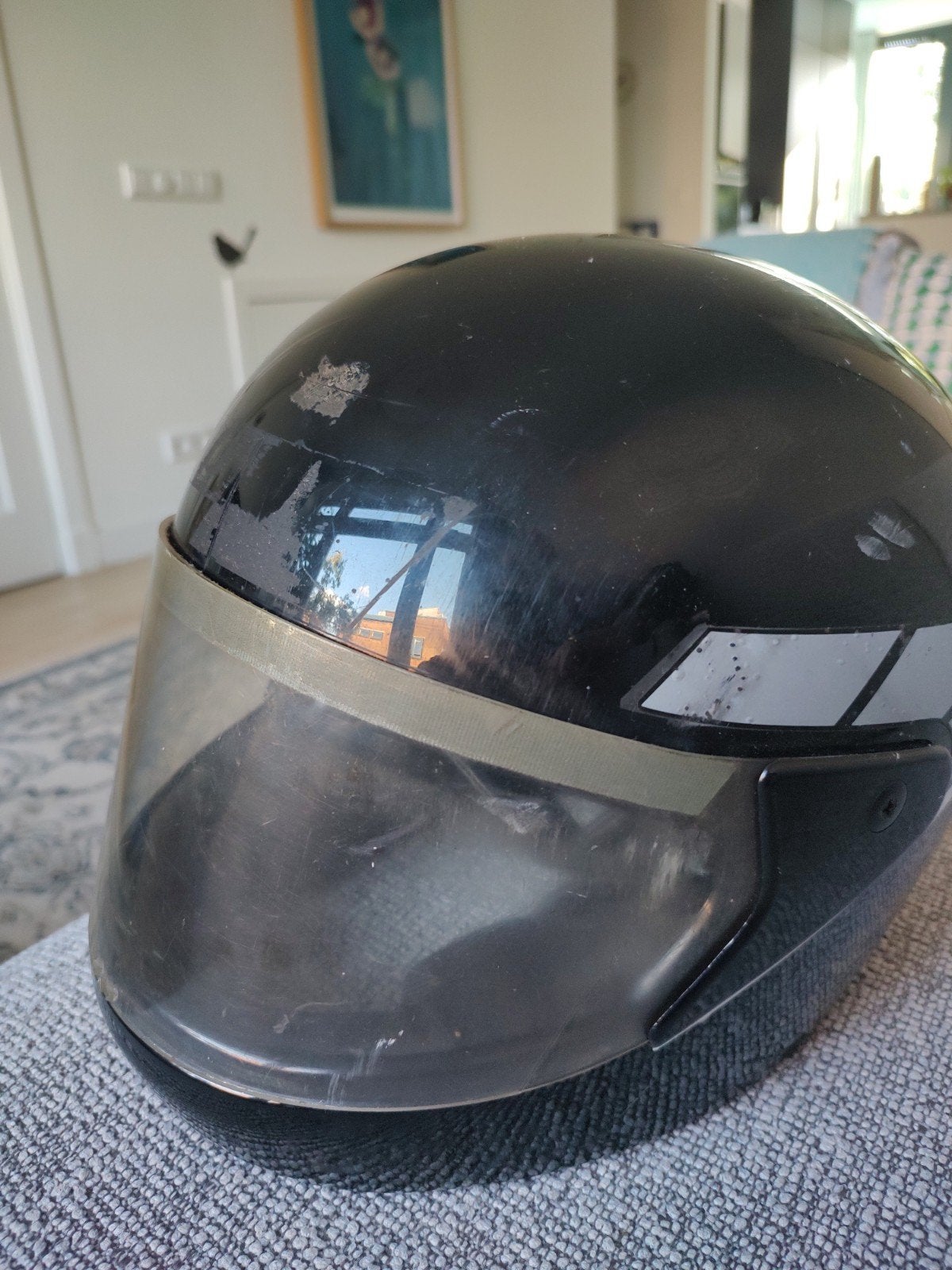 Zwarte motorhelm Nolan E maat 56, Motoren, Nolan, Ophalen of Verzenden, Integraalhelm, L