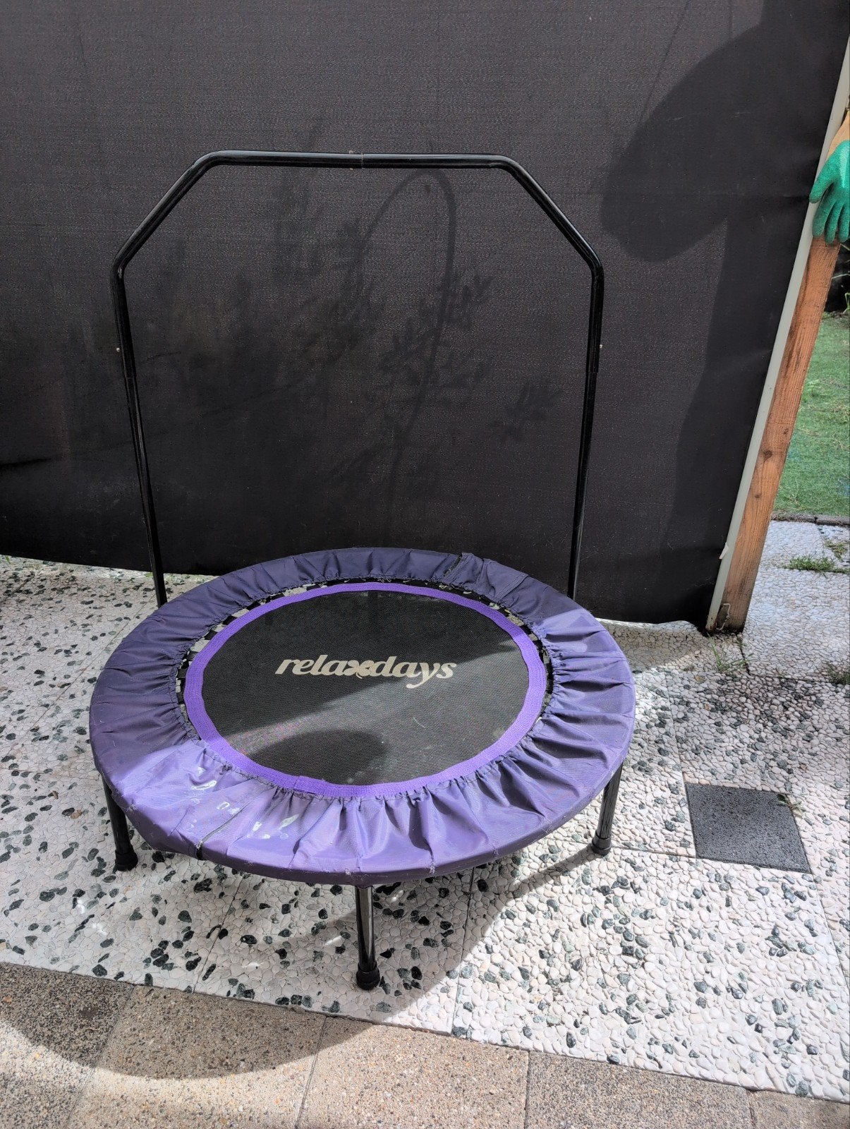 Relaxdays Mini Trampoline met Handvat - Paars, Ophalen, Gebruikt