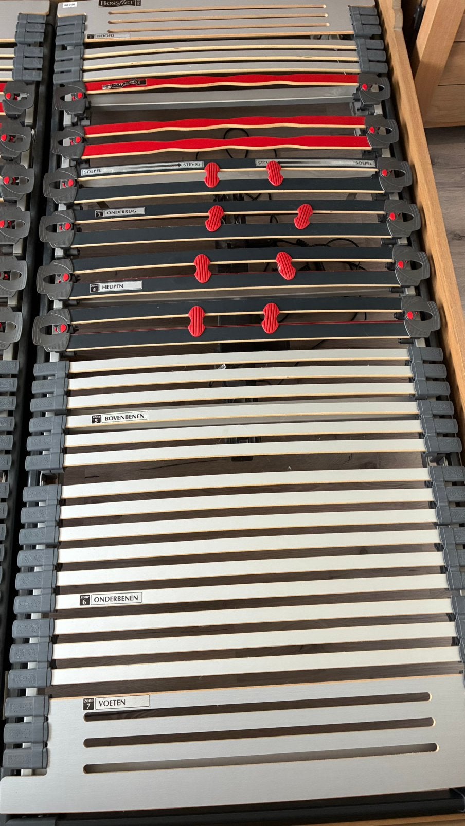 Bossflex elektrisch verstelbare bedbodem 90x200cm (1 pers.), Huis en Inrichting, Ophalen, Gebruikt, 90 cm, Eenpersoons