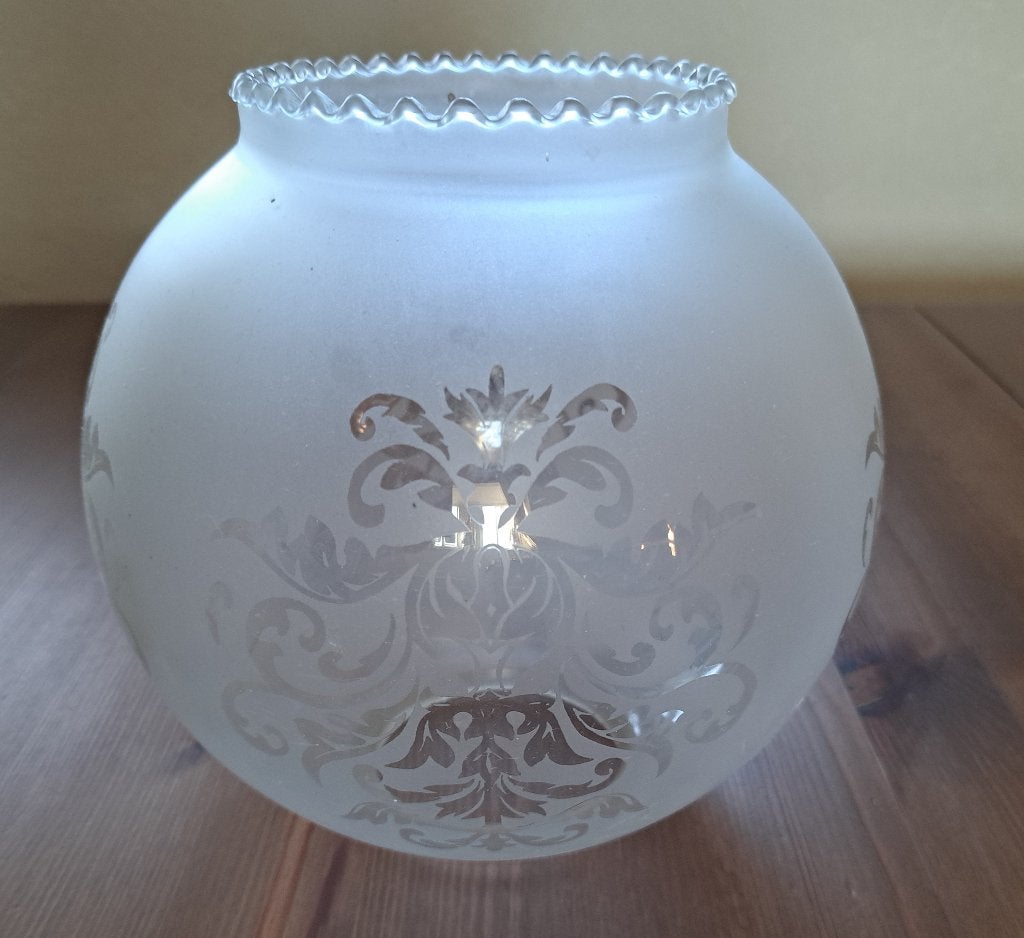 Groot bol glas glazen lampenkap olielamp wandlamp etc, Antiek en Kunst, Verzenden