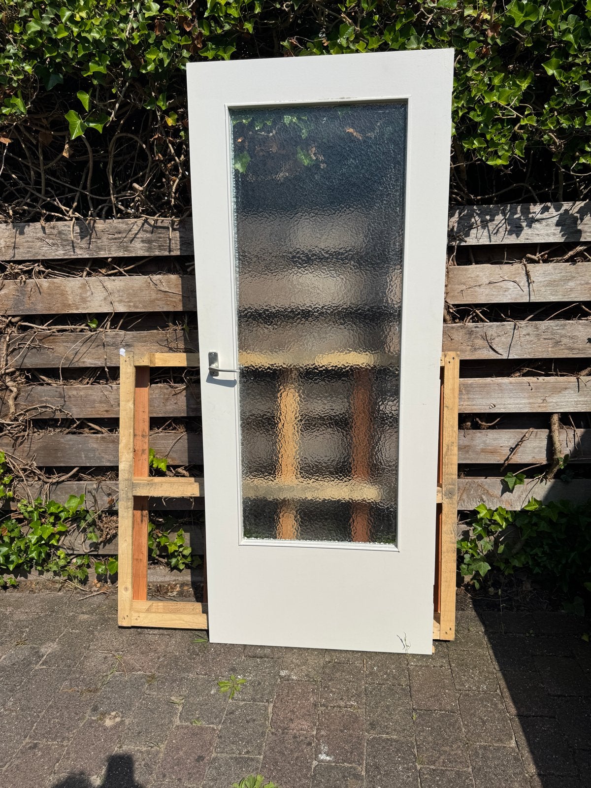 Binnendeur met glas, 82,5 x 201 cm, Gebruikt, 80 tot 100 cm, Binnendeur, Ophalen of Verzenden