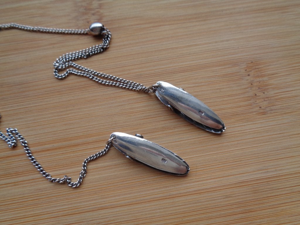 zilveren antieke servet klemmen met schuif [045], Sieraden, Tassen en Uiterlijk, Verzenden, Zilver, Overige typen