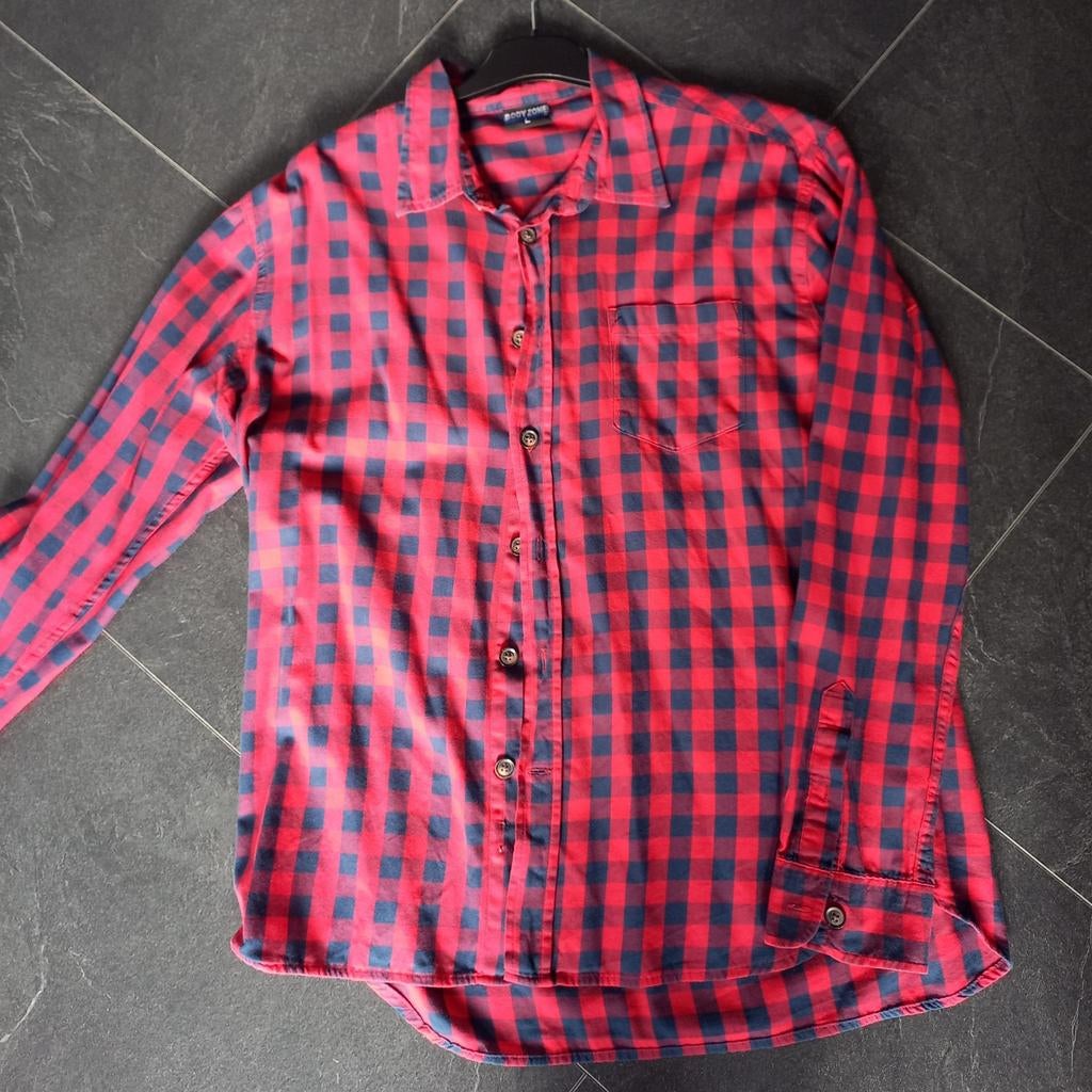 Leuke geruite blouse van Body Zone maat L nu, Kleding | Heren, Ophalen of Verzenden, Zo goed als nieuw, Halswijdte 41/42 (L), Body Zone