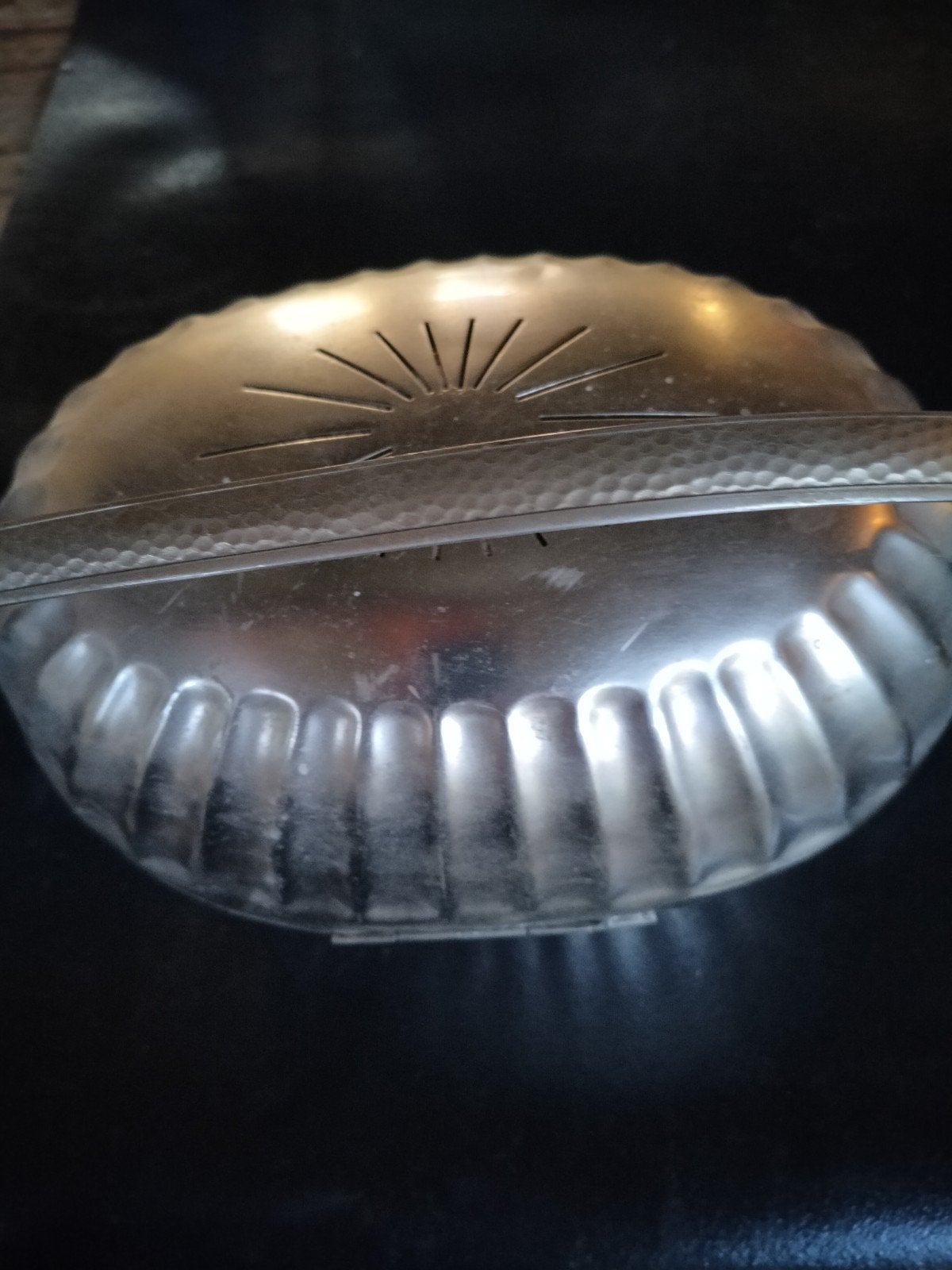 Vintage aluminium theemuts met handvat, Antiek en Kunst, Ophalen of Verzenden