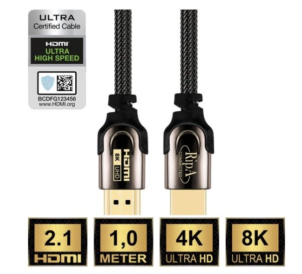 RIPA HDMI 4K, Ophalen of Verzenden, Zo goed als nieuw, Minder dan 2 meter, HDMI-kabel