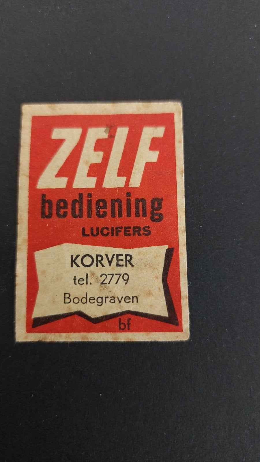 Luciferetiket, Zelfbediening,  Bodegraven Korver, Verzamelen, Verzenden, Gebruikt, Luciferdoosjes of -merken