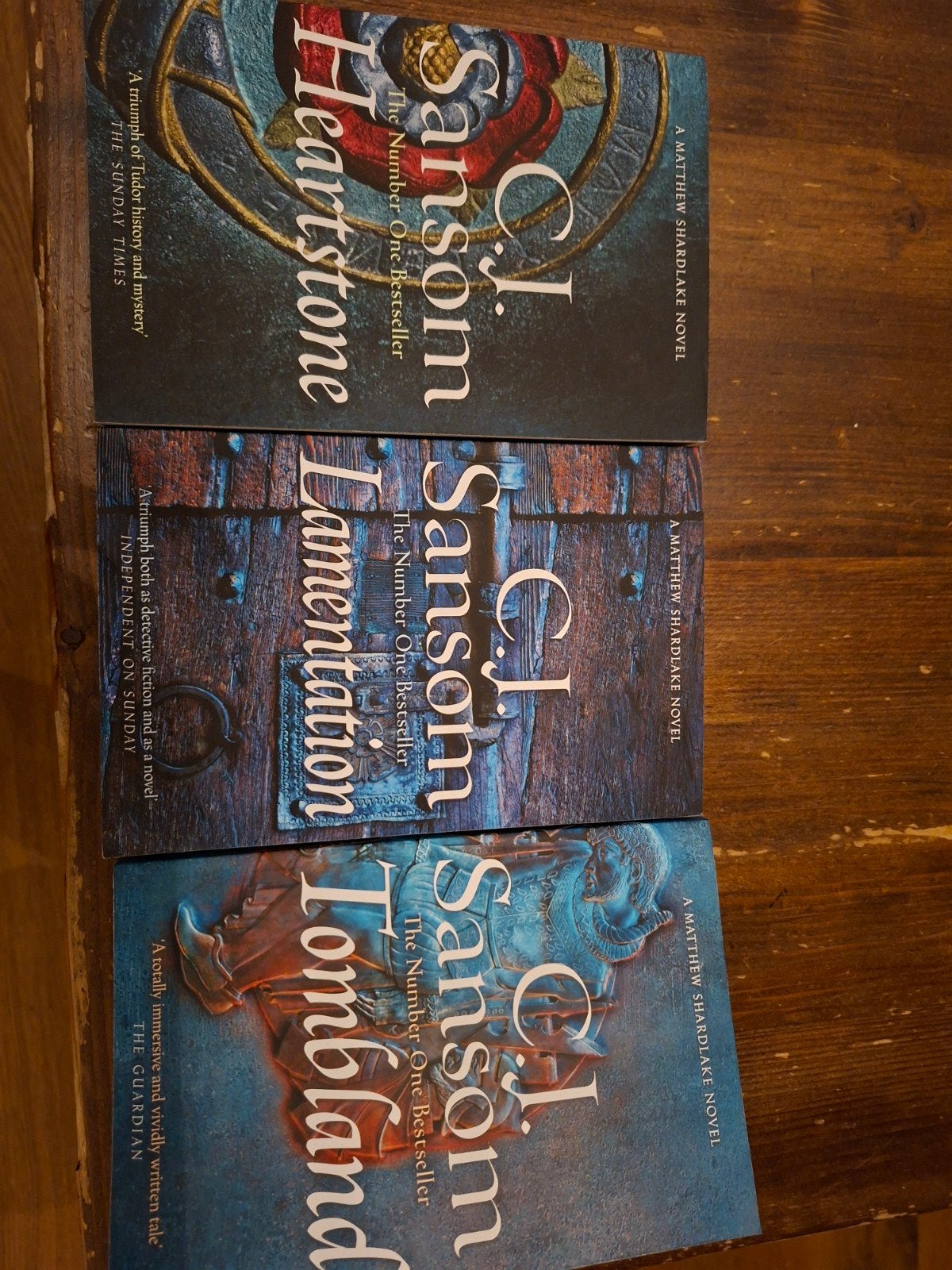 Shardlake serie: Tombland, Lamentation, Heartstone (Engels), Boeken, Ophalen of Verzenden, Zo goed als nieuw, C.J. Sansom