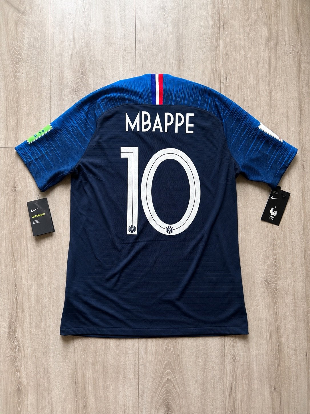 Frankrijk Thuis Voetbalshirt WK 2018 Mbappe 10 Maat M Vapor, Ophalen of Verzenden, Zo goed als nieuw, Shirt
