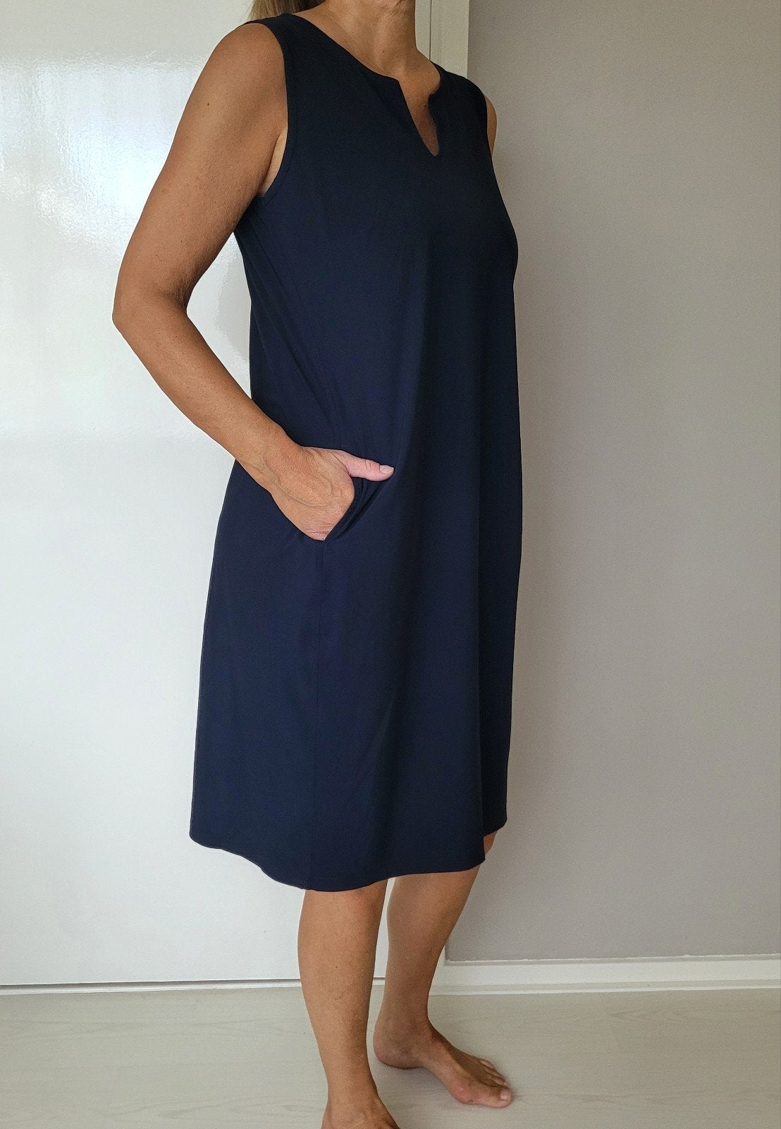 Studio Anneloes Simplicity jurk XL Donkerblauw Travelstof, Kleding | Dames, Studio Anneloes, Maat 46/48 (XL) of groter, Zo goed als nieuw