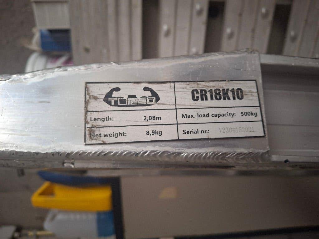 TORSO CR18K10 Aluminium Oprit / Laadklep - 2.08m, 500kg, Ophalen, Gebruikt
