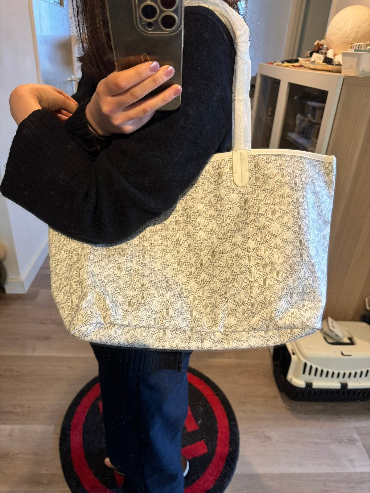 Goyard Bag White Medium Canvas Tote Bag, Sieraden, Tassen en Uiterlijk, Tassen | Damestassen, Ophalen of Verzenden, Nieuw, Wit