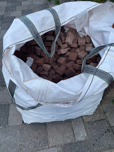 Gratis ophalen: 5 m2 waal stenen + transport zak, Ophalen, Overige materialen, Gebruikt, Overige typen