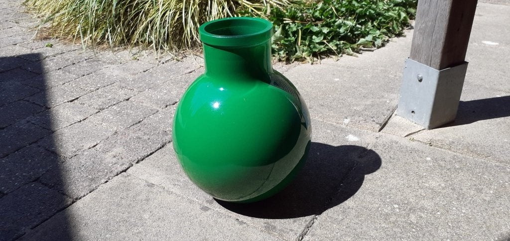 Glazen vaas donkergroen hoogglans, Ophalen, 35 cm, Groen, Glas