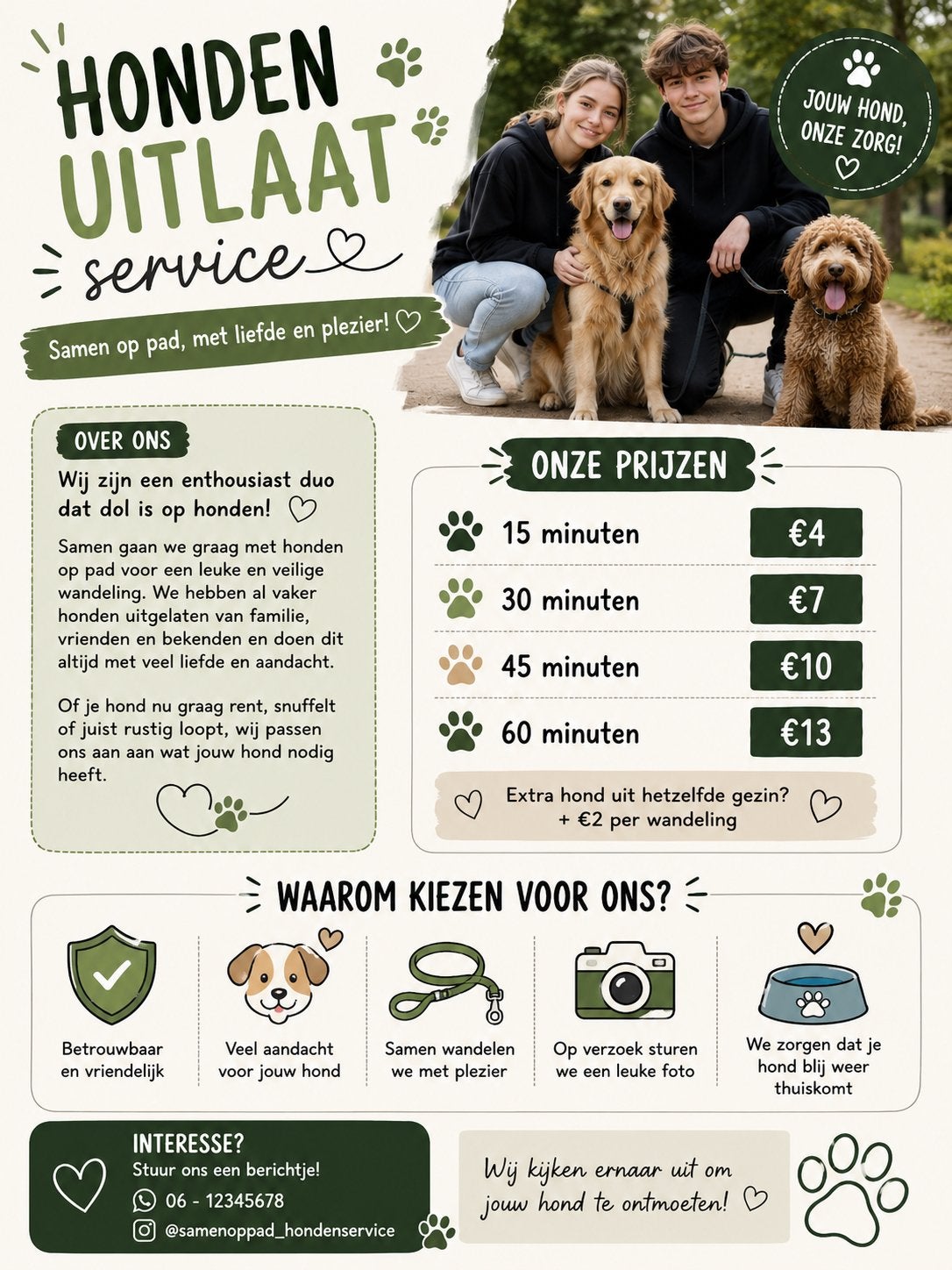 Honden uitlaat servers, Eén persoon, Ticket of Toegangskaart