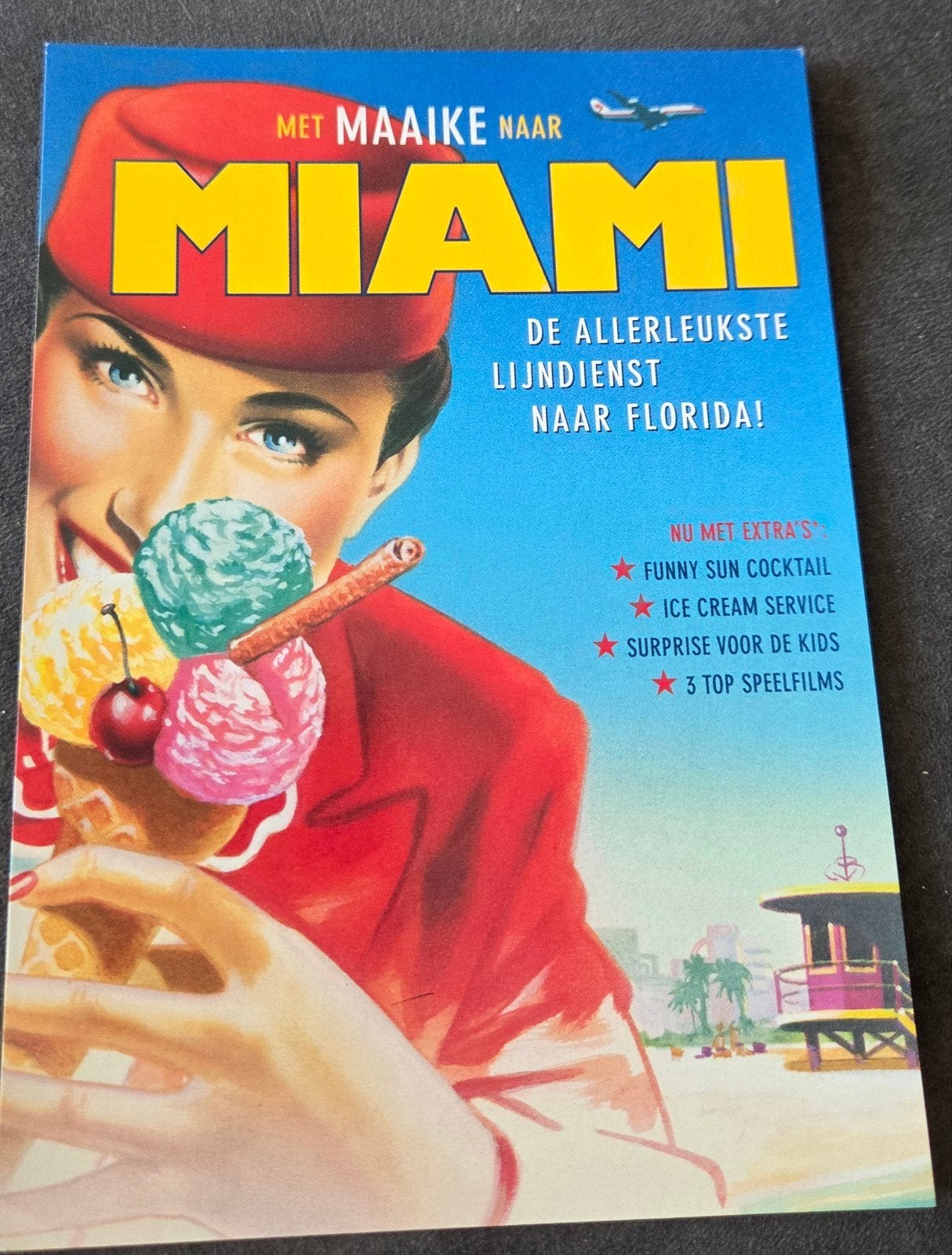 Martinair - Met Maaike naar Miami, Verzenden, 1980 tot heden, Ongelopen, Overige thema's