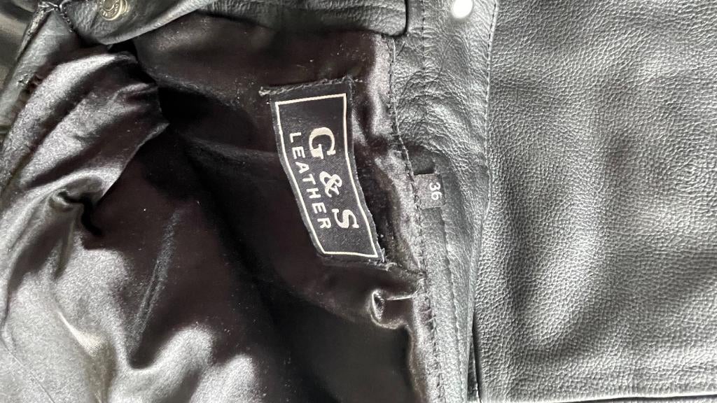Lederen pantalon, Ophalen, Zwart, Maat 56/58 (XL), Zo goed als nieuw