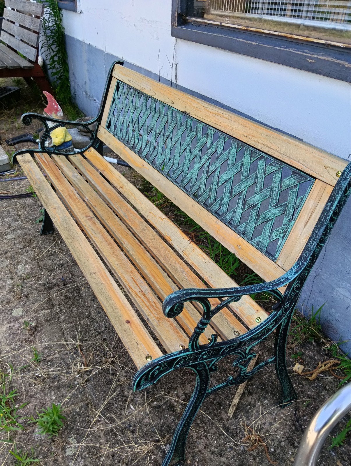 Retro tuinbank 2-3 personen, Tuin en Terras, Tuinbanken, Gebruikt, Hout, Ophalen of Verzenden