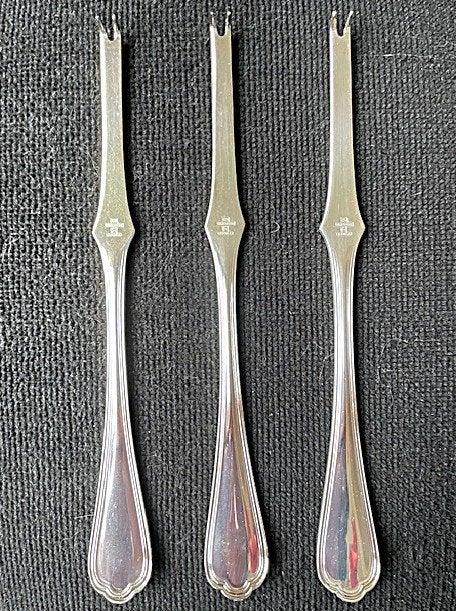 3 Christofle Spatours verzilverde kreeftenhaken/-curettes, Antiek en Kunst, Ophalen of Verzenden