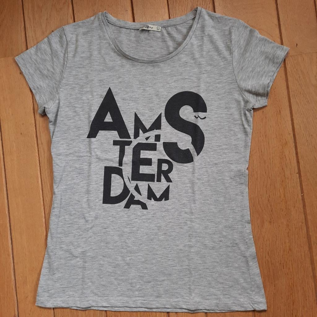 LTB t- shirt grijs AMSTERDAM maat L, Maat 38/40 (M), Ophalen of Verzenden, Zo goed als nieuw, Grijs