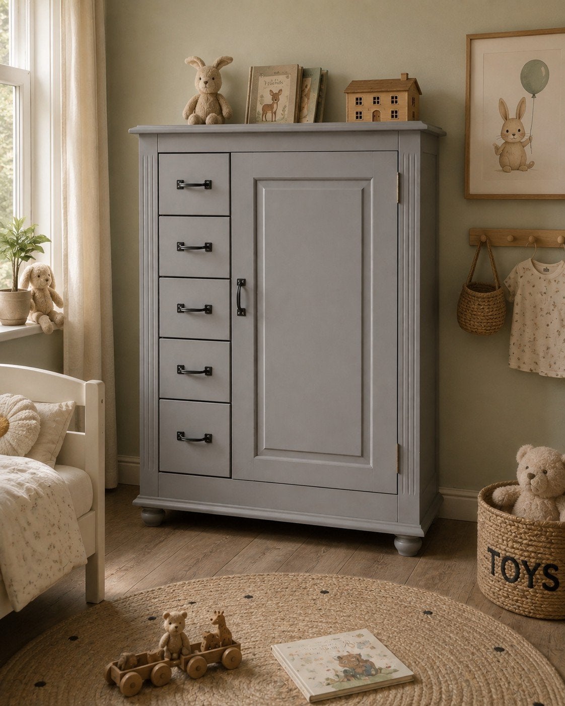 kledingkast kwartsgrijs nieuw!, Kast, Middenhof 41 Rilland, Nieuw, 105 cm of meer