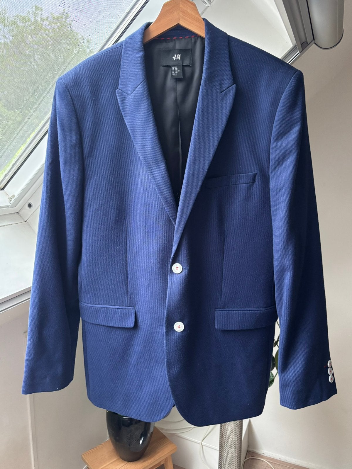 Mooie gevoerde blazer, Ophalen of Verzenden, Zo goed als nieuw, Maat 52/54 (L), Blauw