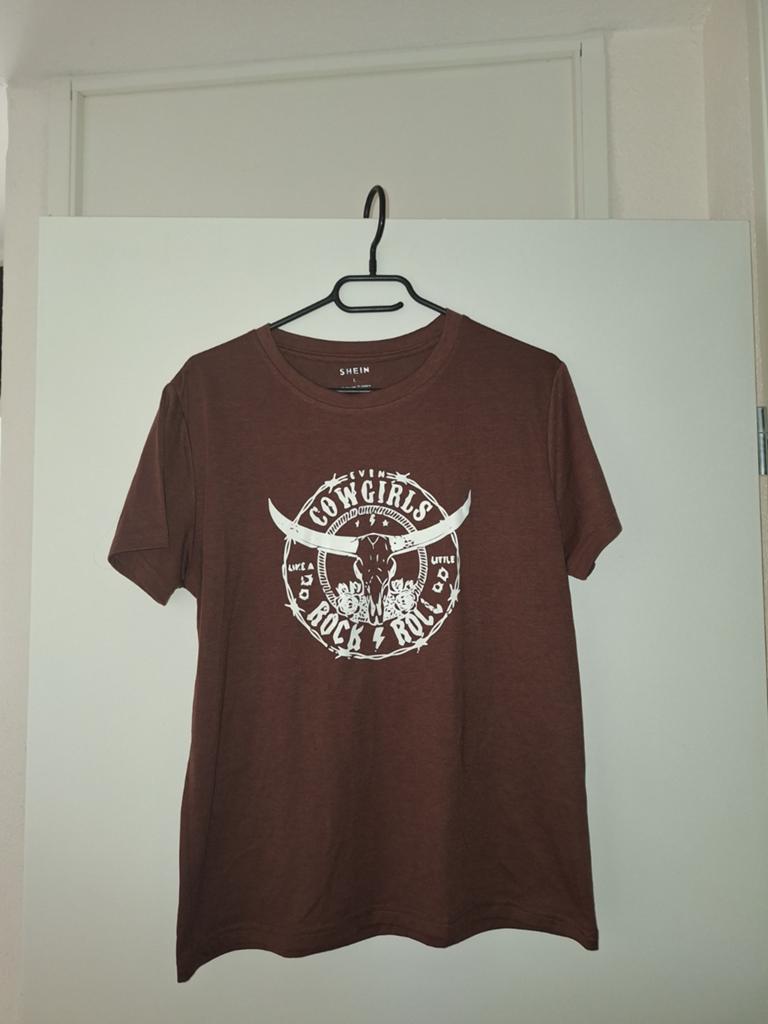 Bruin shirt Shein maat L, Bruin, Maat 42/44 (L), Ophalen of Verzenden, Zo goed als nieuw