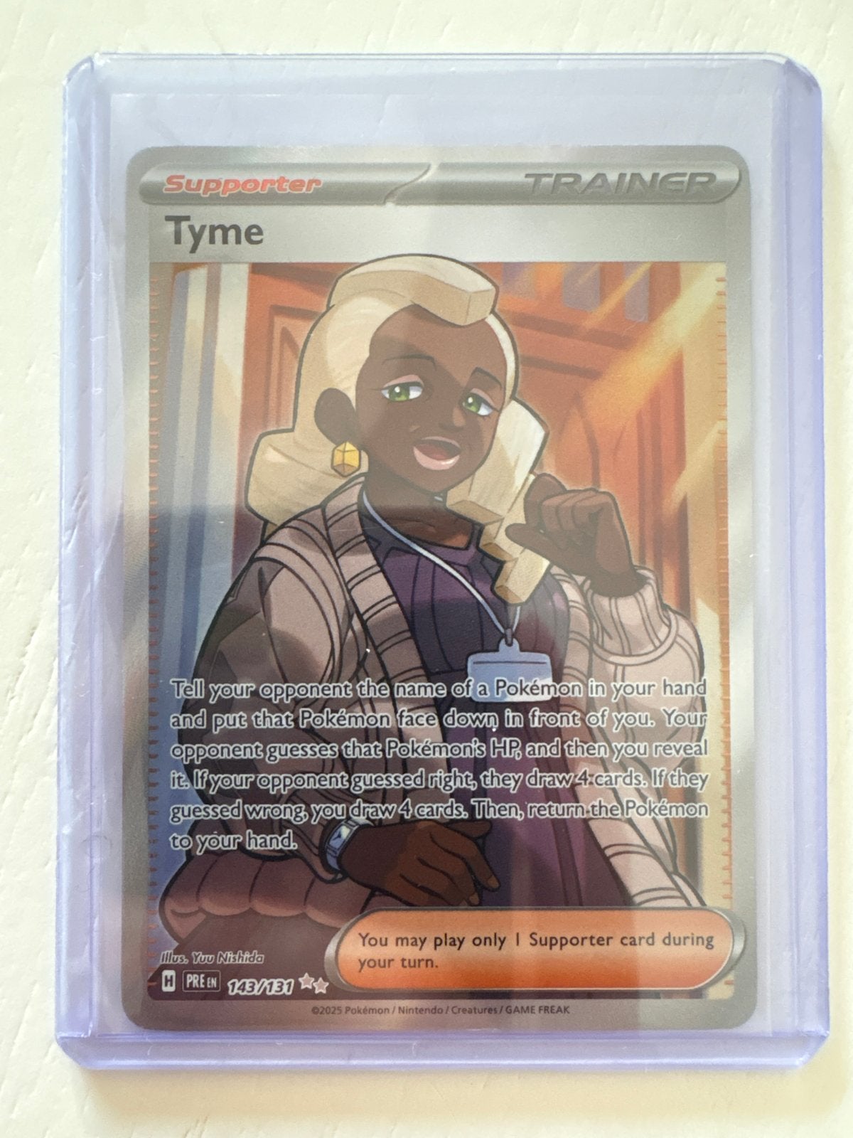 Pokémon TCG Tyme Supporter Trainer Kaart 143/131, Ophalen of Verzenden, Zo goed als nieuw, Losse kaart