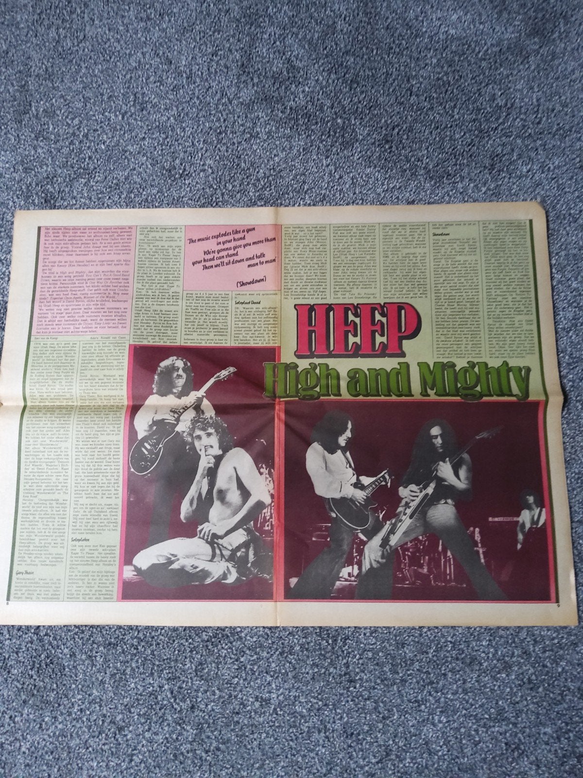 Uriah Heep:    A3  formaat, Verzamelen, Muziek, Artiesten en Beroemdheden, Ophalen of Verzenden, Boek, Tijdschrift of Artikel