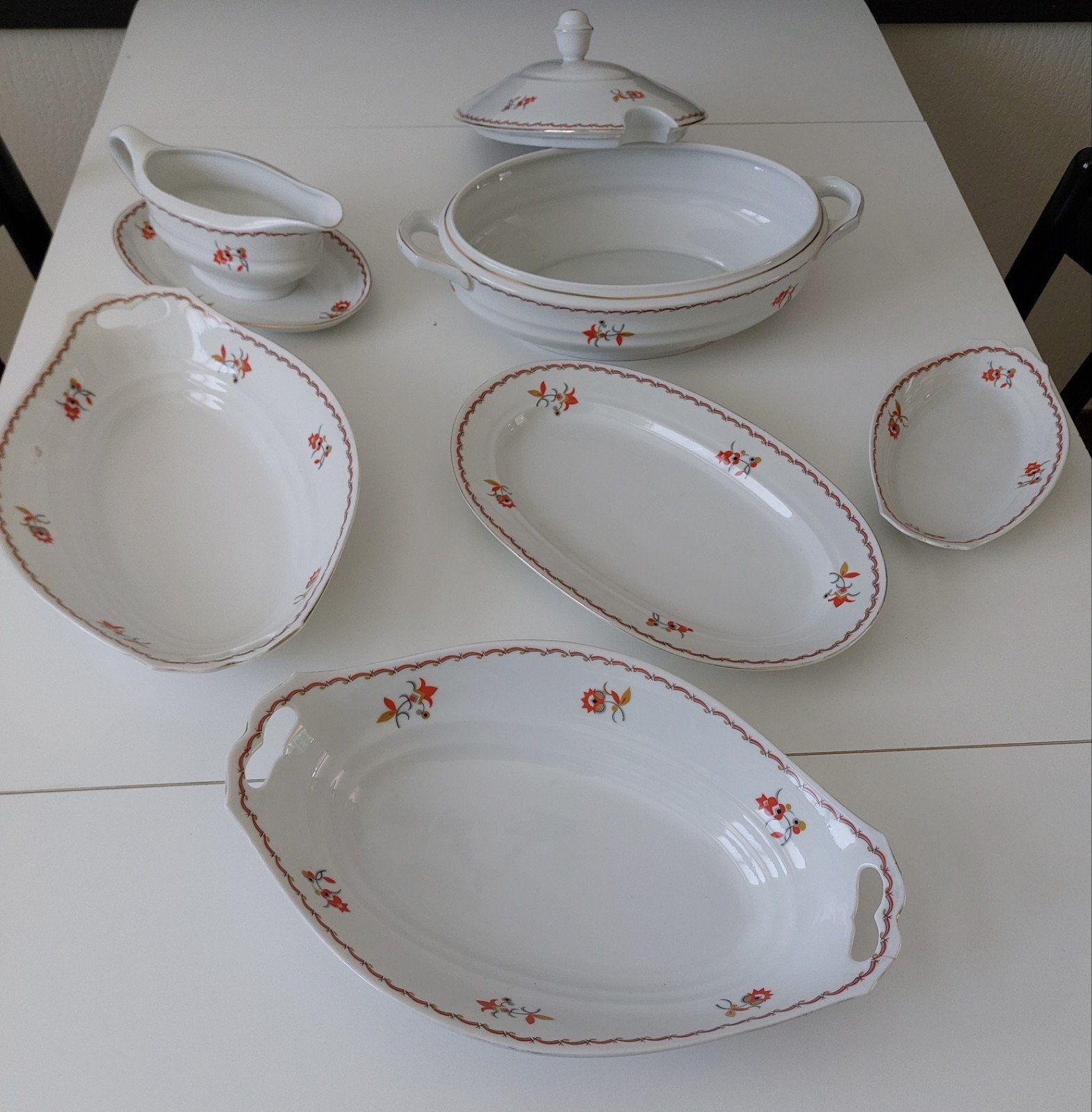 Vintage Arzberg Bavaria servies met bloemmotief, Antiek en Kunst, Ophalen