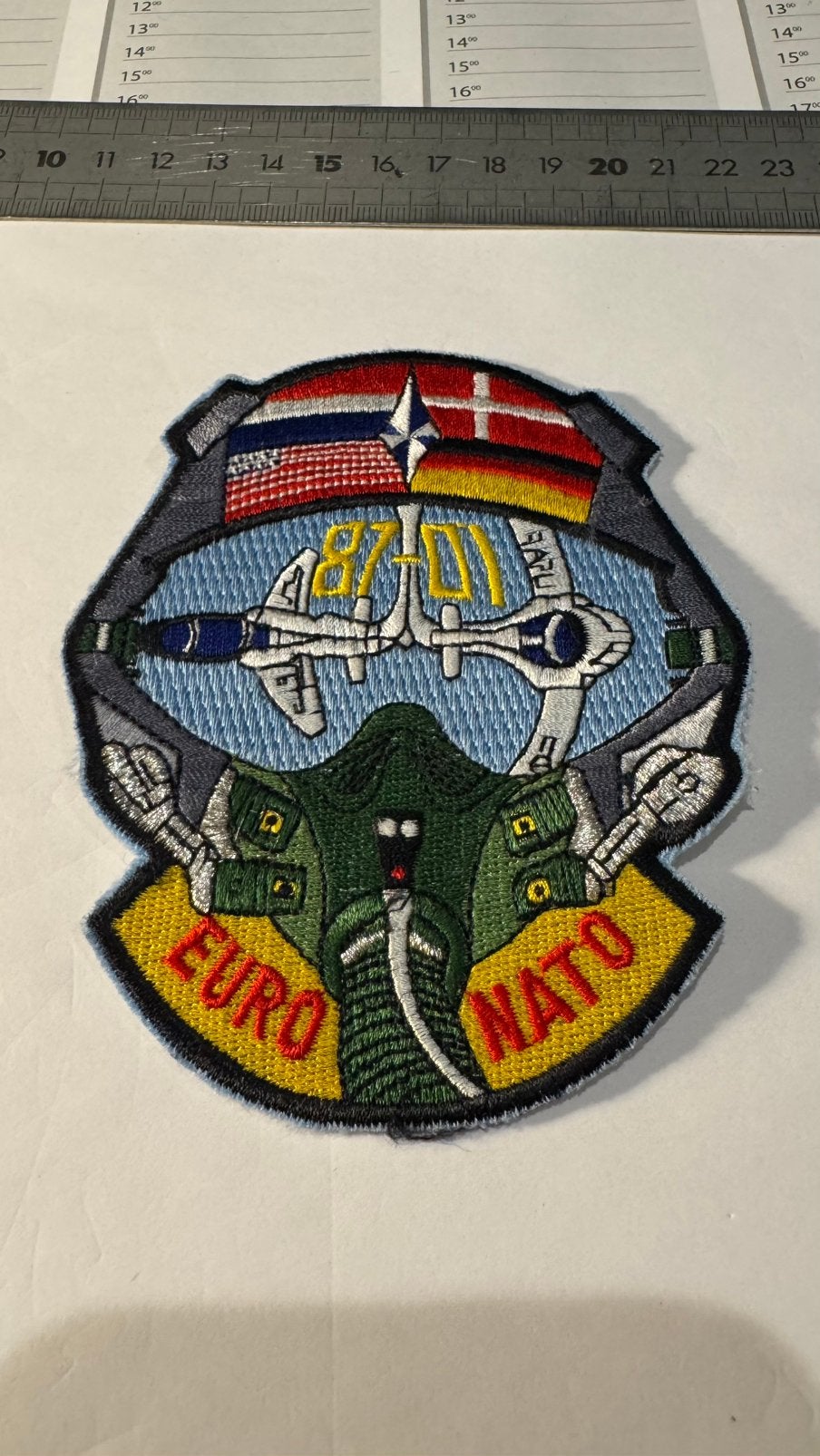 Patch klu luchtmacht enjjpt 1987, Ophalen of Verzenden, Zo goed als nieuw, Patch, Badge of Embleem