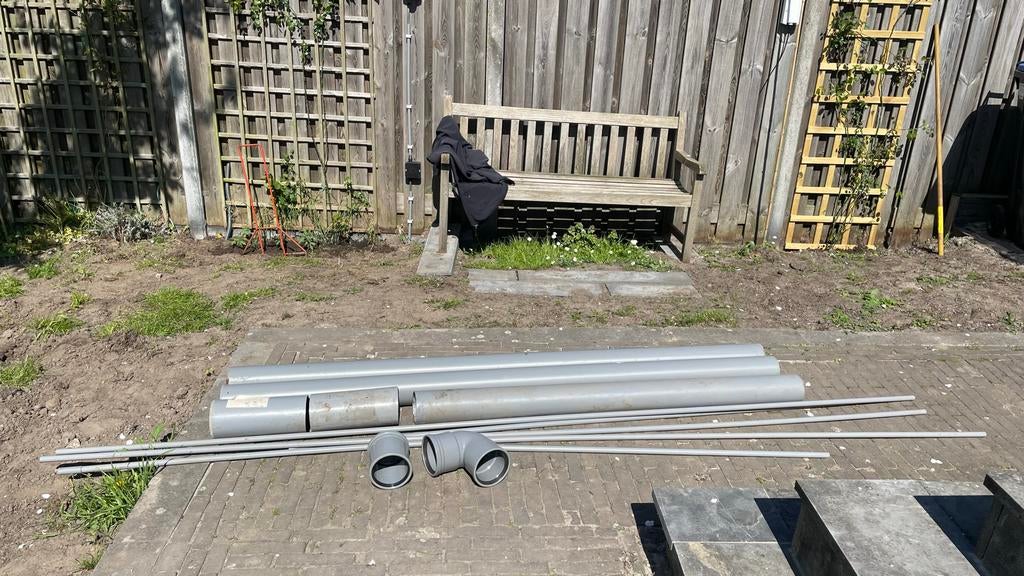 Restpartij PVC afvoerbuizen en hulpstukken, Doe-het-zelf en Verbouw, Buizen en Afvoer, Ophalen, Afvoer, Gebruikt, Pvc