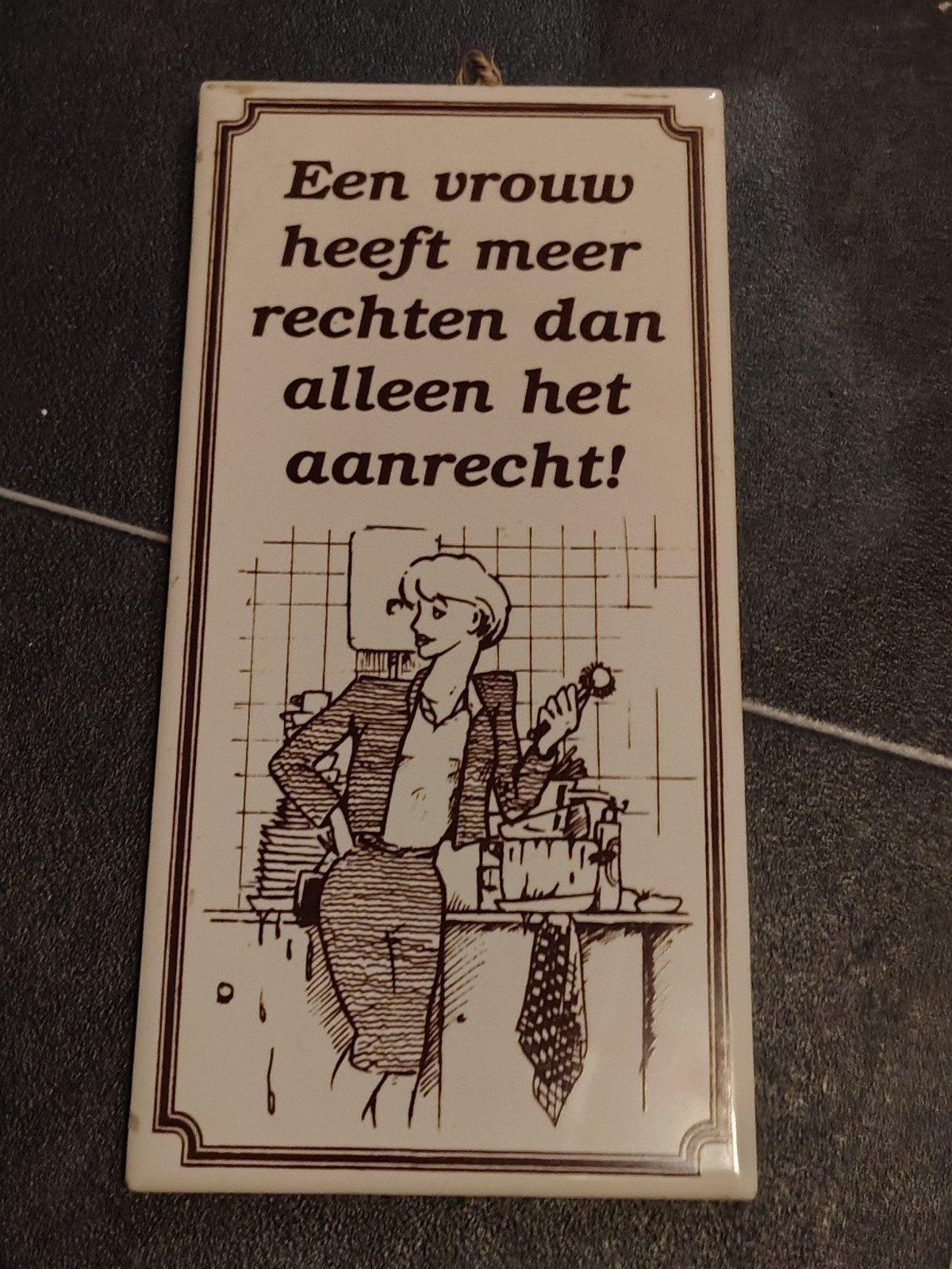 Tegel vrouw aanrecht, Ophalen of Verzenden