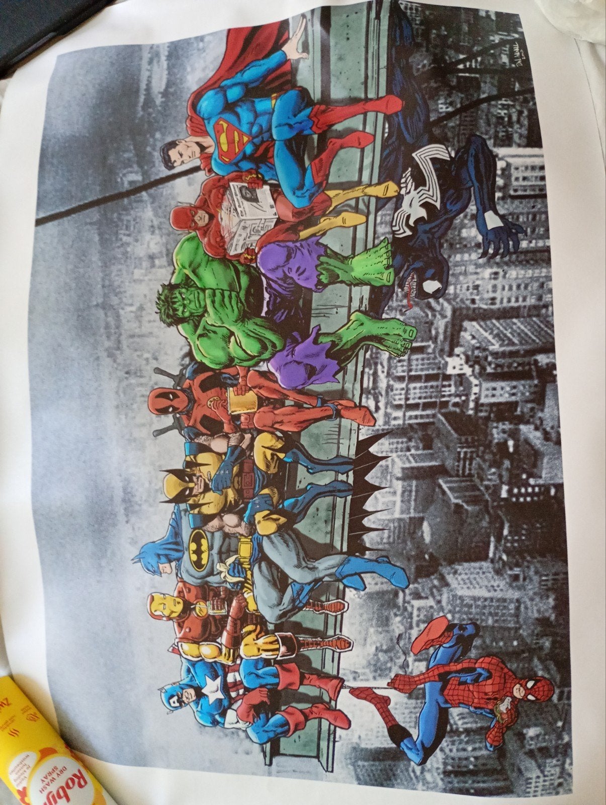 Superhelden kanvas Poster 50x70 cm - Marvel & DC Comics, Rechthoekig Staand, Nieuw, Ophalen of Verzenden, A1 t/m A3