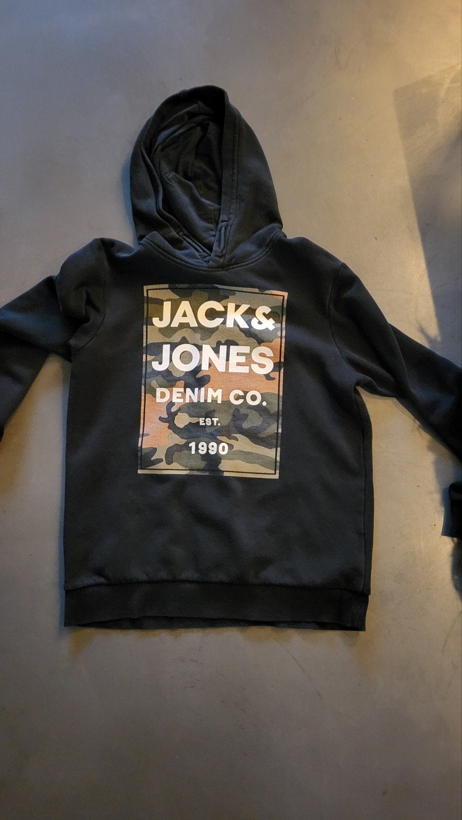 Jack & Jones hoodie zwart met camouflage print, Zwart, Ophalen of Verzenden, Gedragen, Jack & Jones