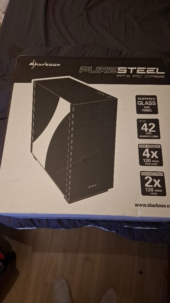 Sharkoon PURE STEEL RGB midi tower behuizing zwart, Ophalen, Nieuw