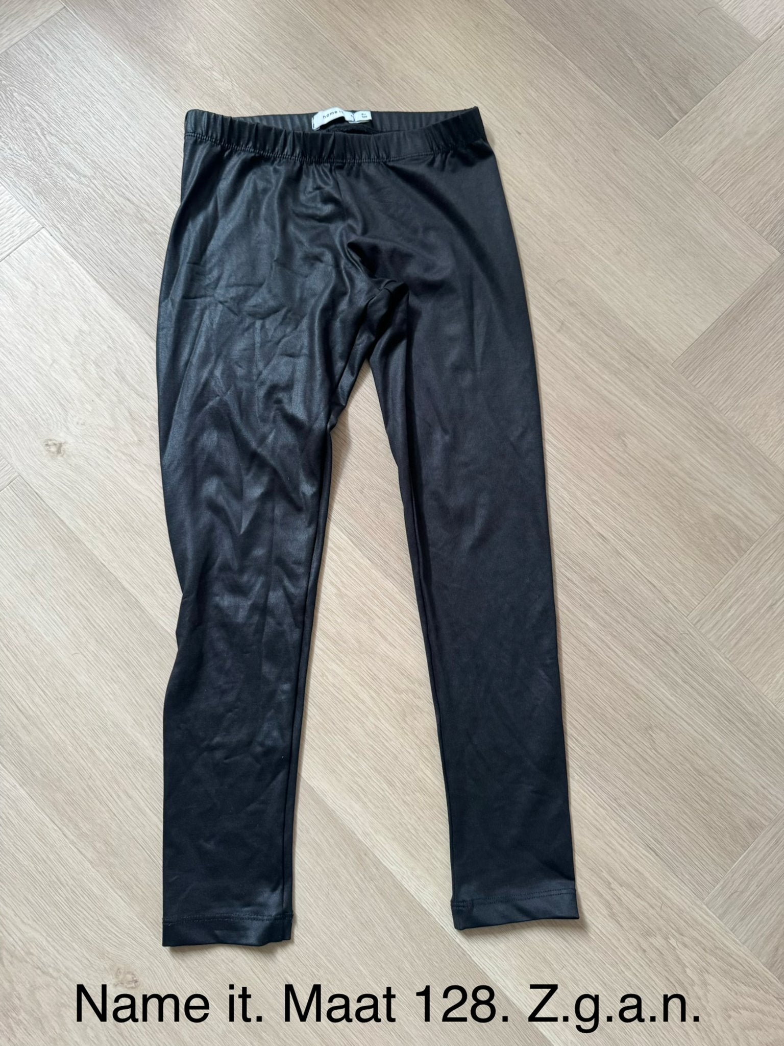 Name it. Zwarte leren legging. Maat 128. Z.g.a.n., Ophalen of Verzenden, Zo goed als nieuw, Meisje, Broek