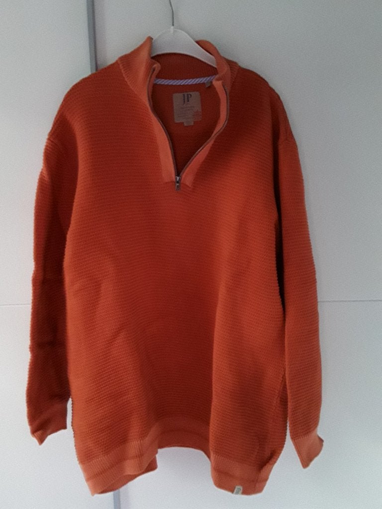 JP Johann Popken Oranje Trui Met Rits Maat 3XL = 64/66, Kleding | Heren, Trui of Vest, Oranje, Ophalen of Verzenden, Nieuw
