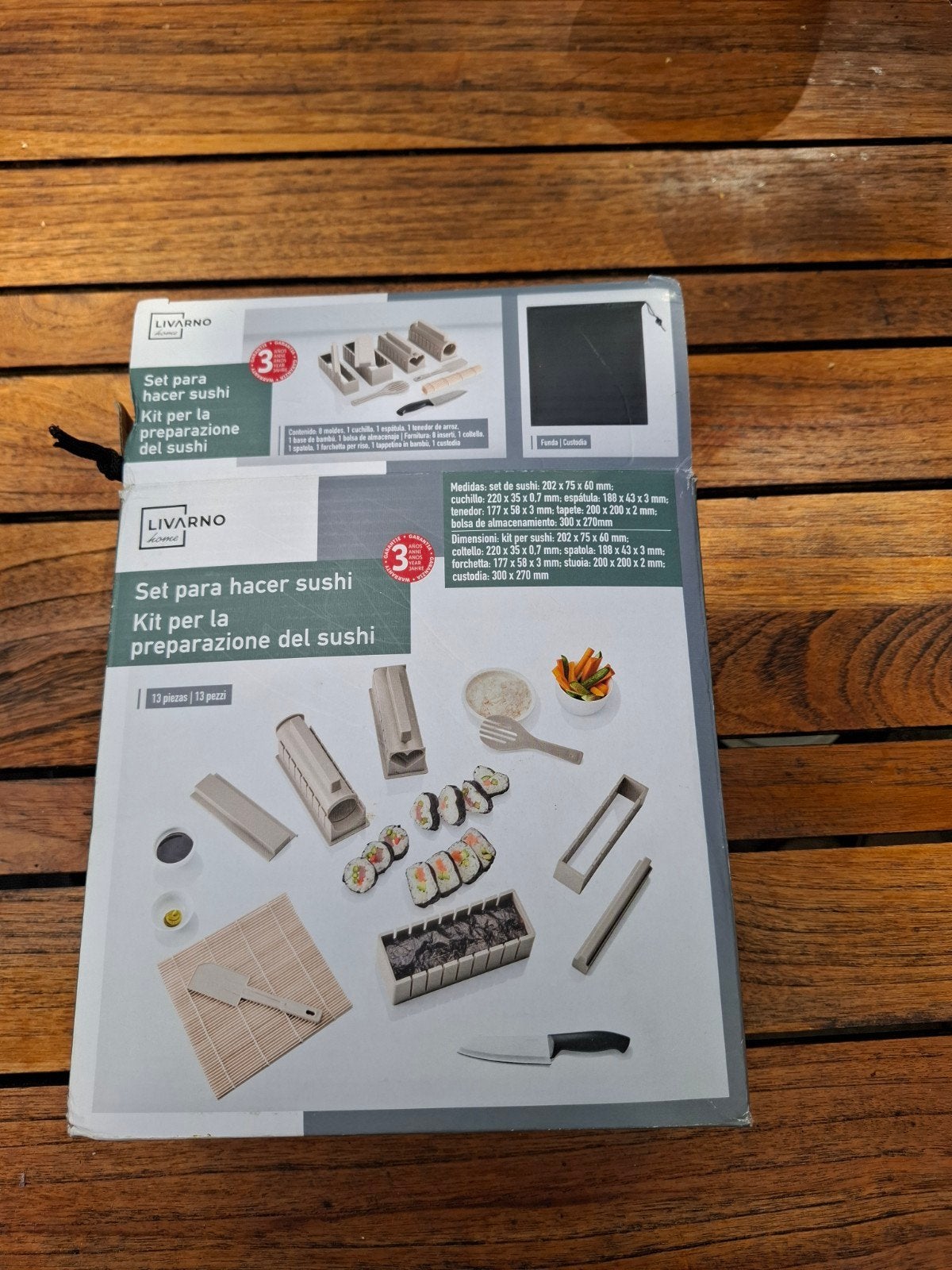 LIVARNO home Sushi Kit - Compleet nieuw (zonder mes), Overige typen, Kunststof, Ophalen of Verzenden, Zo goed als nieuw