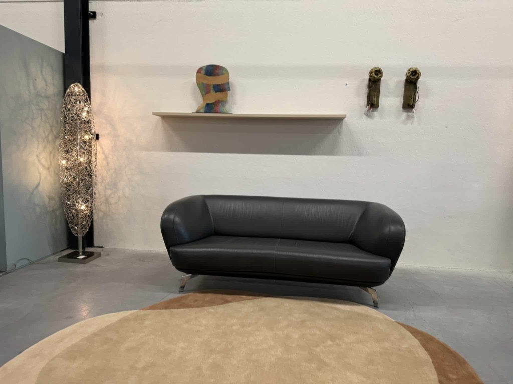 Leolux Flint 2,5 Zits Bank grijs leer Design