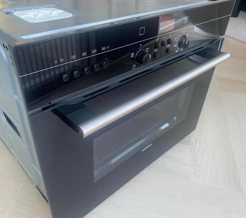 ZWARTE SIEMENS COMBI OVEN MAGNETRON EN GRILL, Ophalen, Zo goed als nieuw, Oven, Inbouw