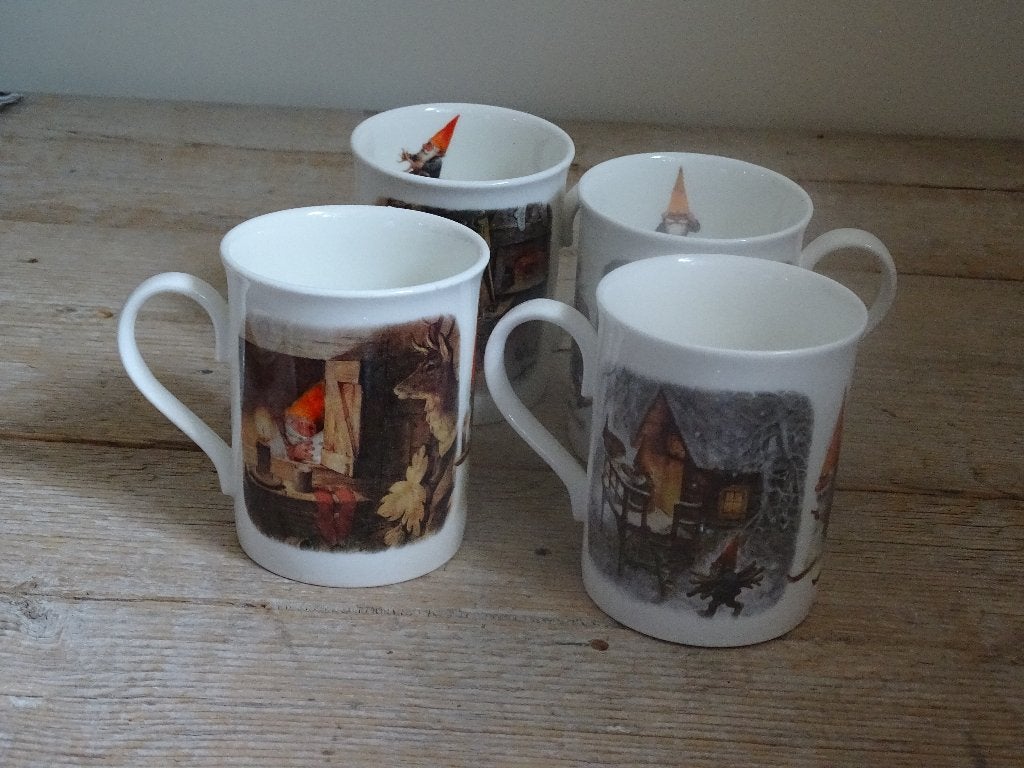4x Mok, Douwe Egberts, RIEN POORTVLIET, KABOUTER, gaaf, Overige merken, Zo goed als nieuw, Overige stijlen, Porselein