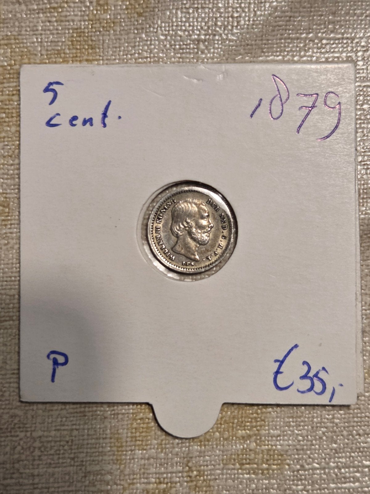 Zilveren 5 cent munt Willem III 1879, Postzegels en Munten, Munten | Nederland, Koning Willem III, Zilver, Ophalen of Verzenden