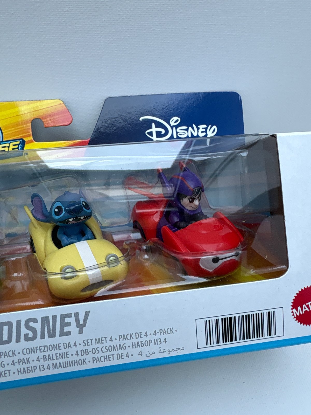 Hot Wheels Racer Verse Disney 4-pack Mickey Vannelope Stitch, Auto, Nieuw, Ophalen of Verzenden, Mattel