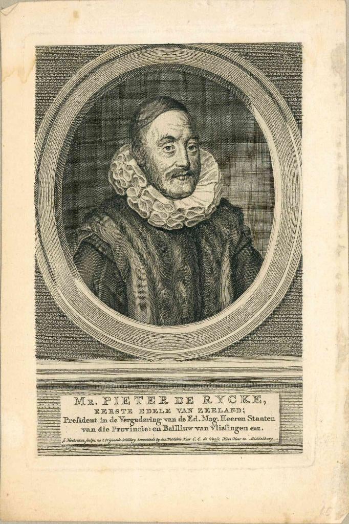 25 Ets Jacobus Houbraken van Pieter de Rycke, - 1760, Ophalen of Verzenden