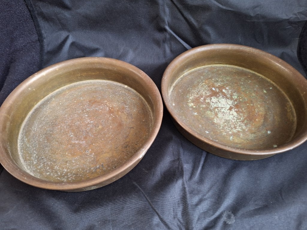 2 Vintage Koperen Weegpannen 19 cm ø, Antiek en Kunst, Antiek | Koper en Brons, Ophalen, Koper