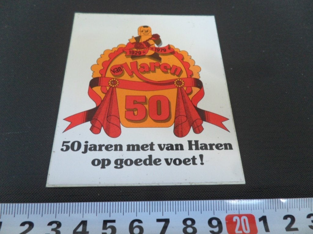 sticker Van HAREN 50 jaar schoenen 1929-1979, Ophalen, Zo goed als nieuw