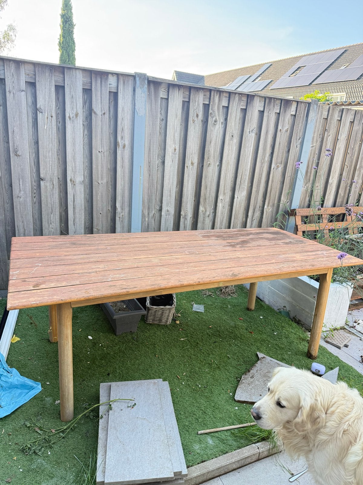 Houten tuintafel - Gebruikt, Tuin en Terras, Ophalen, Gebruikt, Rechthoekig, Hout