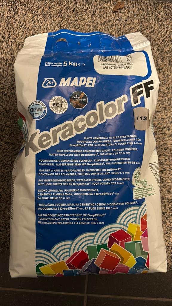 Mapei Keracolor FF. Medium grey, 10 m² of meer, Vloertegels, Overige materialen, 60 cm of meer